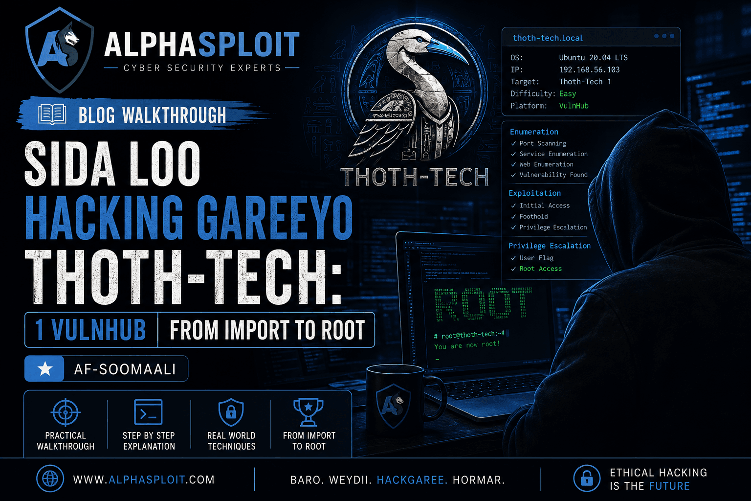 Sida loo Hacking Gareeyo Thoth-Tech: 1 VulnHub